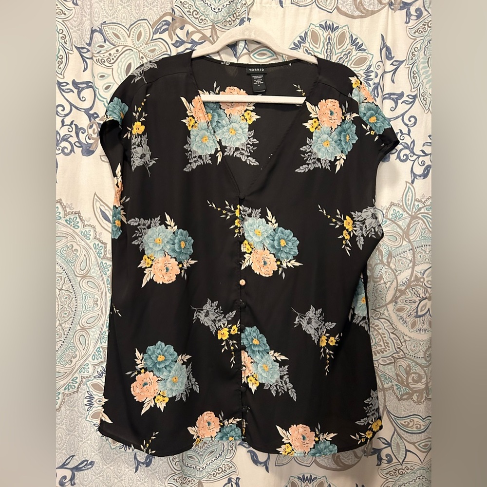 Torrid Blue Relaxed Blouse